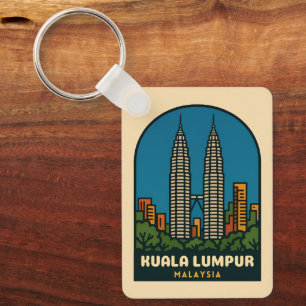 Chaveiro Viagem Clássica Kuala Lumpur Malásia Estilo Retro
