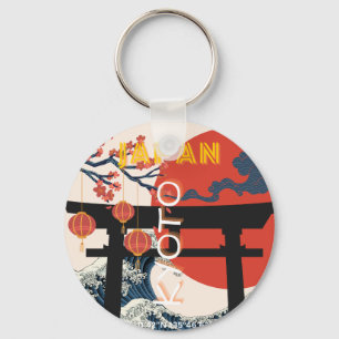 Chaveiro Viagem de Arte do Japão em Quioto, Retro-Viagem Ar