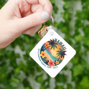Chaveiro Viagem de Família de Férias Tropicais no Havaí Ret