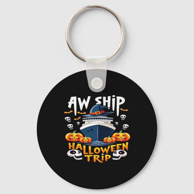Chaveiro Viagem de Halloween da Aw Ship Feliz Halloween Bom (Frente)
