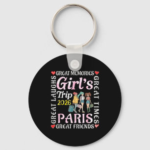 Chaveiro Viagem de Meninas 2026 Paris Ótimas Amigas Férias 