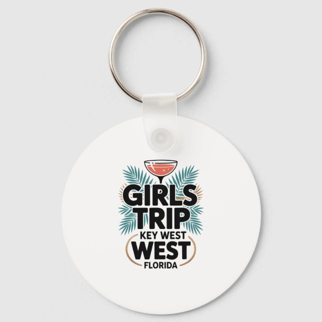 Chaveiro Viagem de Meninas Key West Mulheres Amigas Flórida (Frente)