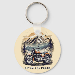 Chaveiro Viagem de moto pelas estradas com a lenda vintage: