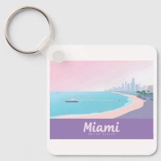 Chaveiro Viagem de Pastel de Paiscape Costeiro de Miami Flo