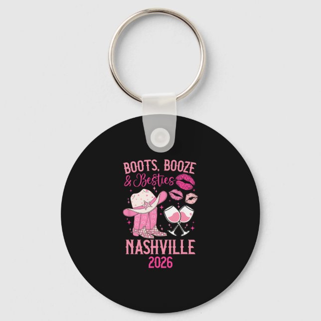 Chaveiro Viagem Engraçada das Melhores Amigas em Nashville  (Frente)