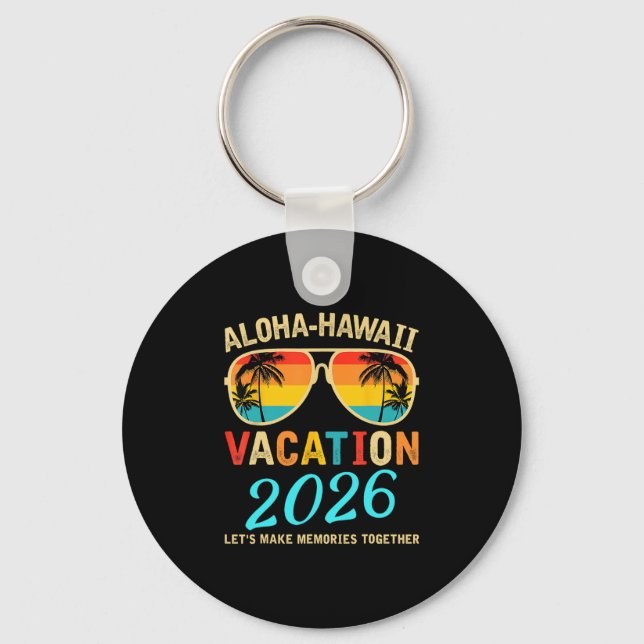 Chaveiro Viagem Familiar Aloha Hawaii 2026 Criando Memórias (Frente)