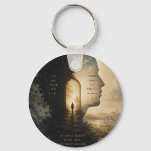 Chaveiro Viagem Inspiradora Frasco de Bolso Fé Acima do M