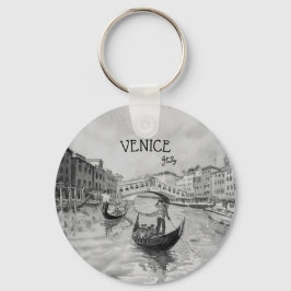 Chaveiro Viagem Itália - souvenir preto e branco de VENICE