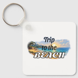 Chaveiro Viagem para a Praia Projeto de Fuga do Pôr do Sol 
