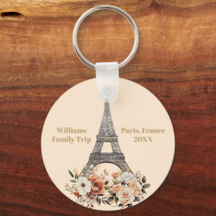 Chaveiro Viagem Personalizada para Paris Torre Eiffel Flora