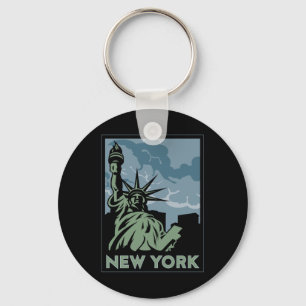Chaveiro viagem retro do vintage de New York Estados Unidos