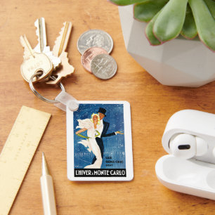 Chaveiro Viagens vintage, Amor Romance Winter em Monte Carl