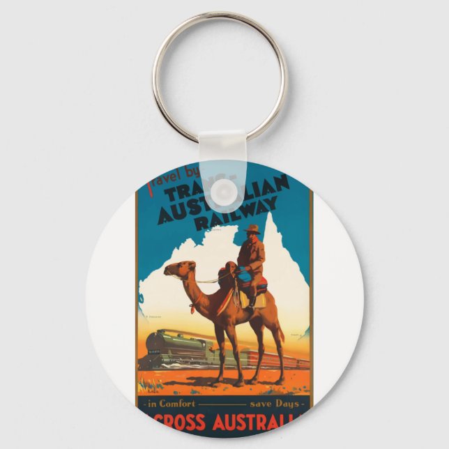 Chaveiro Viagens vintage Austrália (Frente)
