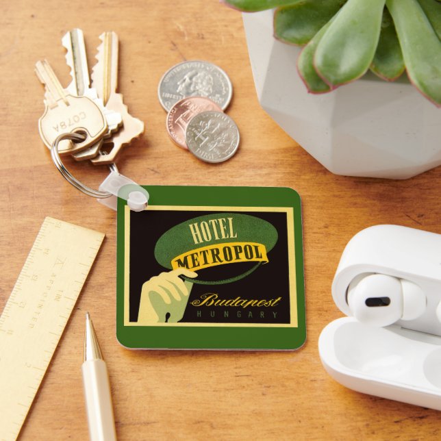 Chaveiro Viagens vintage Budapest Hungria Bellhop Hat (Mesa)