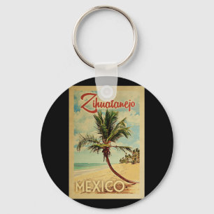 Chaveiro Viagens vintage da palmeira de Zihuatanejo