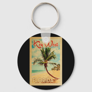 Chaveiro Viagens vintage da praia da palmeira de Key West