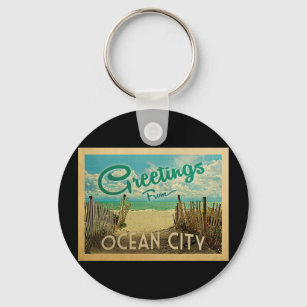 Chaveiro Viagens vintage de praia de Ocean City