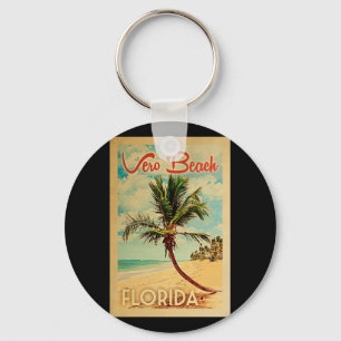 Chaveiro Viagens vintage de Praia de Palm Tree da Flórida 