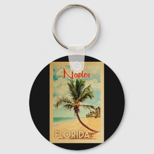 Chaveiro Viagens vintage de praia em Palm, na Flórida de Ná
