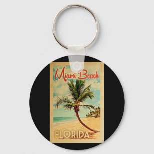 Chaveiro Viagens vintage de praia Palm Tree na Flórida de M
