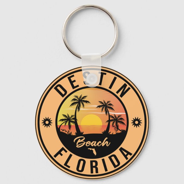 Chaveiro Viagens vintage Destin Florida Beach Souvenirs (Frente)