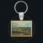 Chaveiro Viagens vintage Estes Park Colorado<br><div class="desc">Estes Park Colorado design em estilo Viagens vintage apresentando uma bela vista da natureza da montanha.</div>