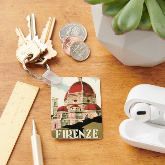Chaveiro Viagens vintage Florence Firenze Itália Church Duo (Mesa)