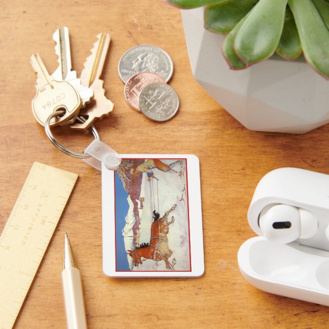 Chaveiro Viagens vintage, inverno na Suiça Engadin (Mesa)