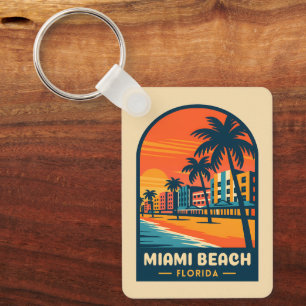 Chaveiro Viagens vintage Miami Beach Florida Sunset Seaside