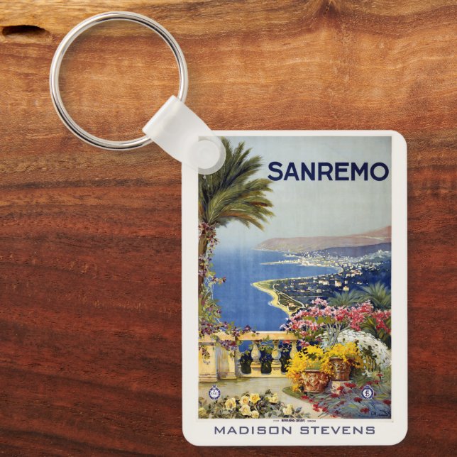 Chaveiro Viagens vintage SanRemo Itália (Frente)