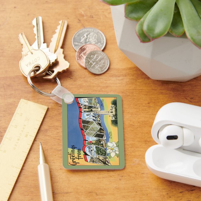 Chaveiro Viagens vintage, Saudações Do Golfo Da Louisiana (Mesa)