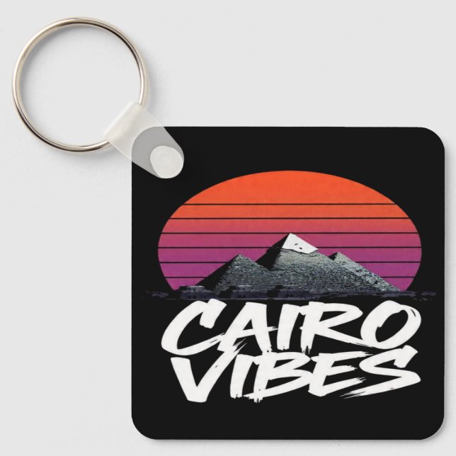 Chaveiro Vibes do Cairo Antigo | Estilo de Rua Egípcio & Vi (Frente)