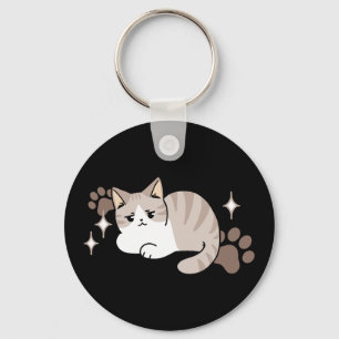Chaveiro Vibes relaxadas e preguiçosas para Design de gatin