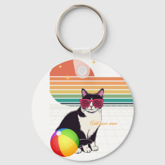 Chaveiro Vibrações de Gato Legal ao Pôr do Sol
