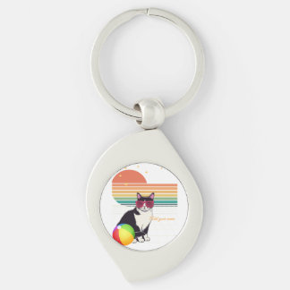 Chaveiro Vibrações de Gato Legal ao Pôr do Sol