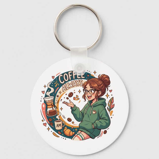 Chaveiro Vibrações de Halloween com Café – Amante de Café d (Frente)