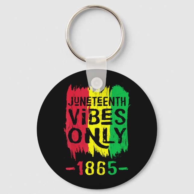 Chaveiro vibrações de juneteenth apenas 1865 mulheres homen (Frente)
