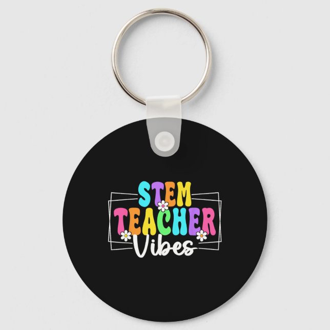 Chaveiro Vibrações de Professores de Stem de Volta às Aulas (Frente)