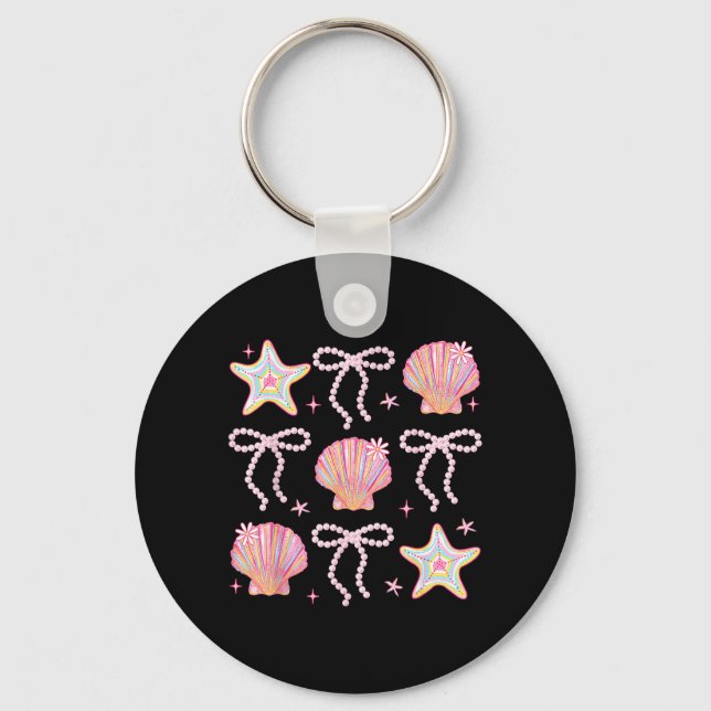 Chaveiro Vibrações de Verão Rosa Concha Marítima Coquette L (Frente)
