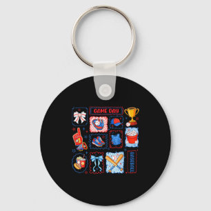 Chaveiro Vibrações do dia do jogo arco retro coquete beiseb