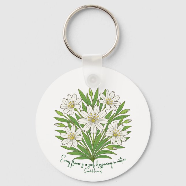 Chaveiro Vibrações florais da primavera (Frente)