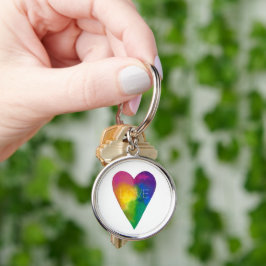 Chaveiro Vibrant Watercolor Heart "Love"