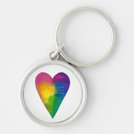 Chaveiro Vibrant Watercolor Heart "Love"