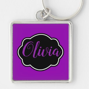 Chaveiro Vibrante, Bold Fuchsia Roxo Personalizado