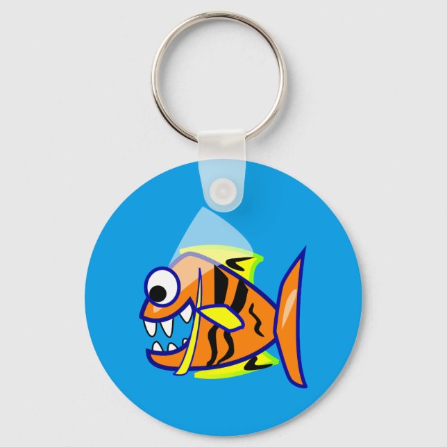 CHAVEIRO VICIOSA FUNNHA DE CARTOON PIRANHA PEIXE LOGOTIPO G (Frente)