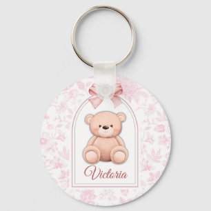 Chaveiro Victoria Design de Enfermeiro de Urso Rosa Perso