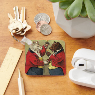 Chaveiro Victorian feliz, ursos alegres, dançando do