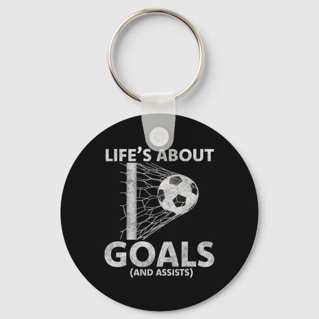 Chaveiro Vida de Futebol é Sobre Objetivos Amantes de Futeb (Frente)