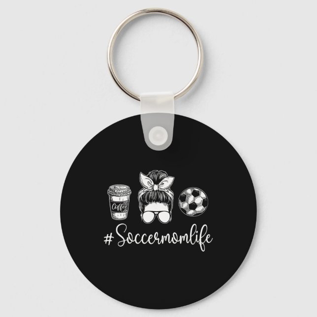 Chaveiro Vida de Mãe de Futebol - Amante de Futebol Mãe de  (Frente)
