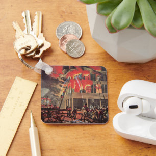 Chaveiro Vida de um Bombeiro, Bombeiros Antigos Combatendo 